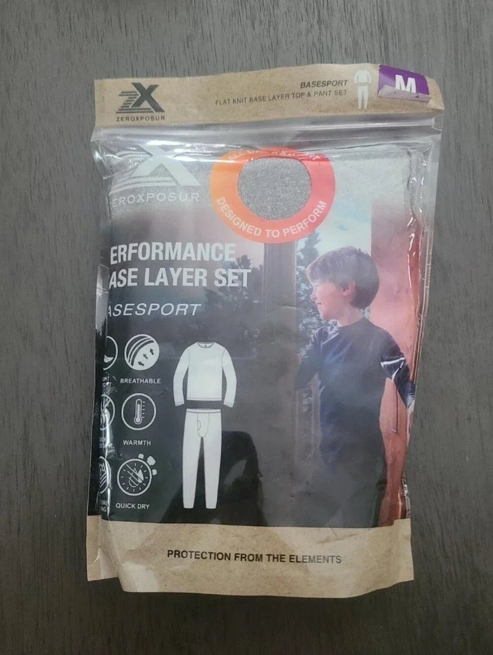 ZeroXposur Boys Base Layer Thermal Top Pants Set Gray M 8/10 NWT